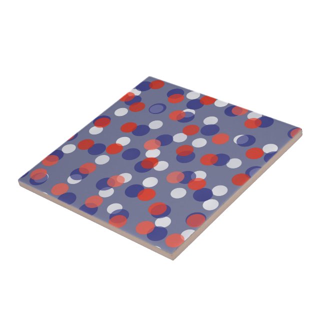 Azulejo lunares rojos, blancos y azules (Lado)