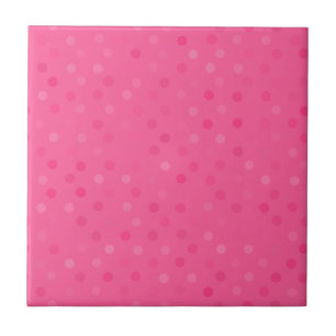 Azulejo lunares rosa caliente y rosa francesa