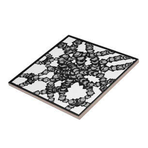 Azulejo Lunas grises con cuerdas en cajas negras Arte mode