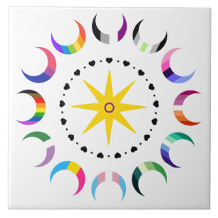 Azulejo Lunas Orgullosas de Crescent Queer