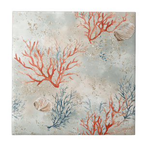 Azulejo Lux Acuarela Costero Coral & Olas del Océano (7)