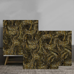 Azulejo Luxury Abstract Gold Wave Line Pattern