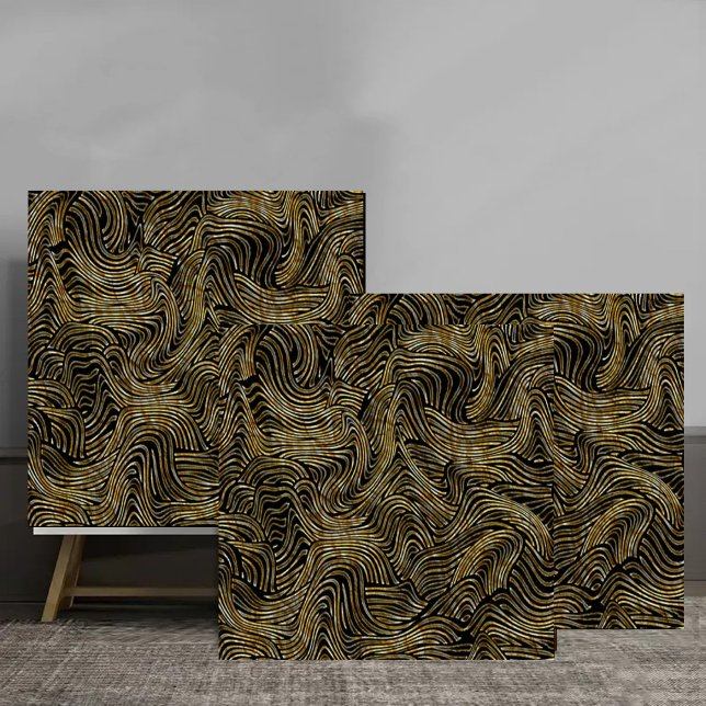 Azulejo Luxury Abstract Gold Wave Line Pattern (Subido por el creador)