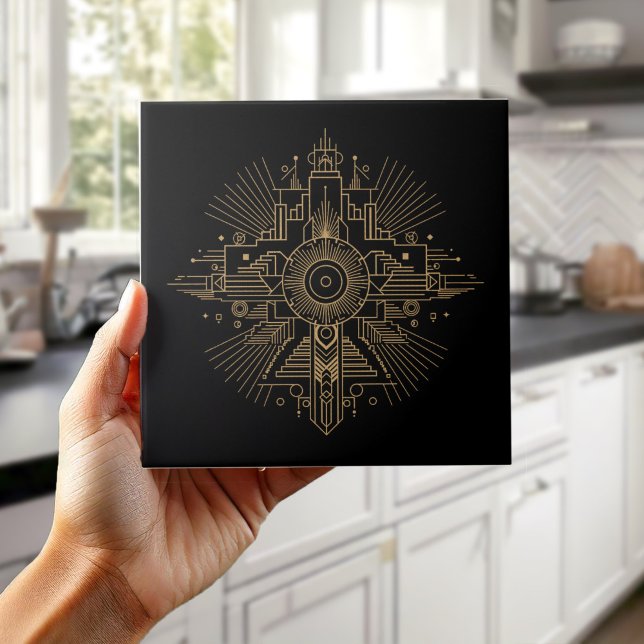 Azulejo Luxury Art Deco Fan Geometric Motif Pat#4 ID1196 (Subido por el creador)