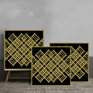 Azulejo Luxury Art Deco Geometric Gold Pattern