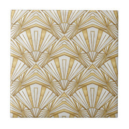 Azulejo Luxury Art Deco Sunburst Infinite Pattern - Cream 