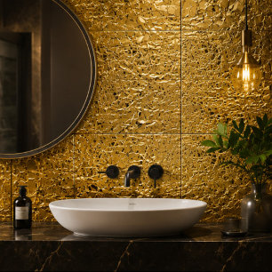 Azulejo Luxury Crumpled Gold Foil Texture Elegant Metallic
