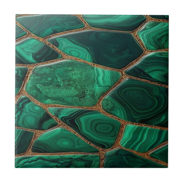 Azulejo Luxury Emerald Malachite Green Marble Abstract (Frente)