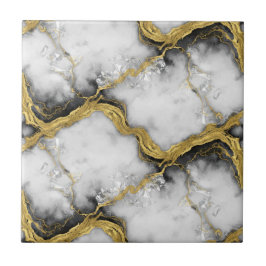 Azulejo Luxury Liquid Gold White Marble Elegant