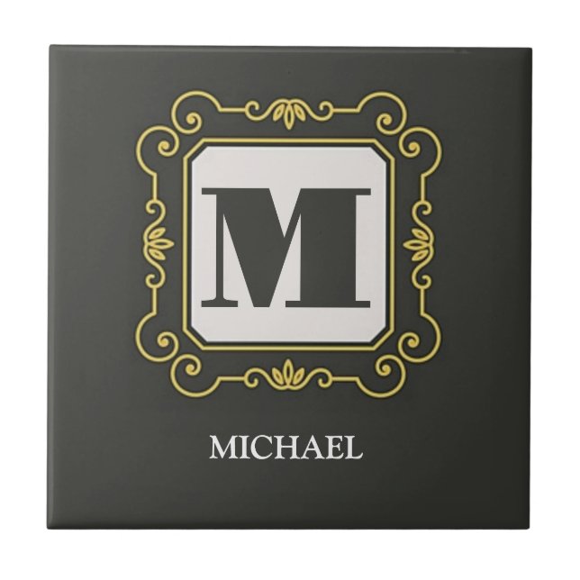 Azulejo Luxury minimal Modern monogram (Frente)