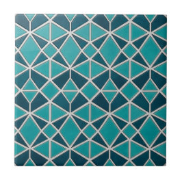 Azulejo Luxury Turquoise Geometric Diamond Mosaic Tile