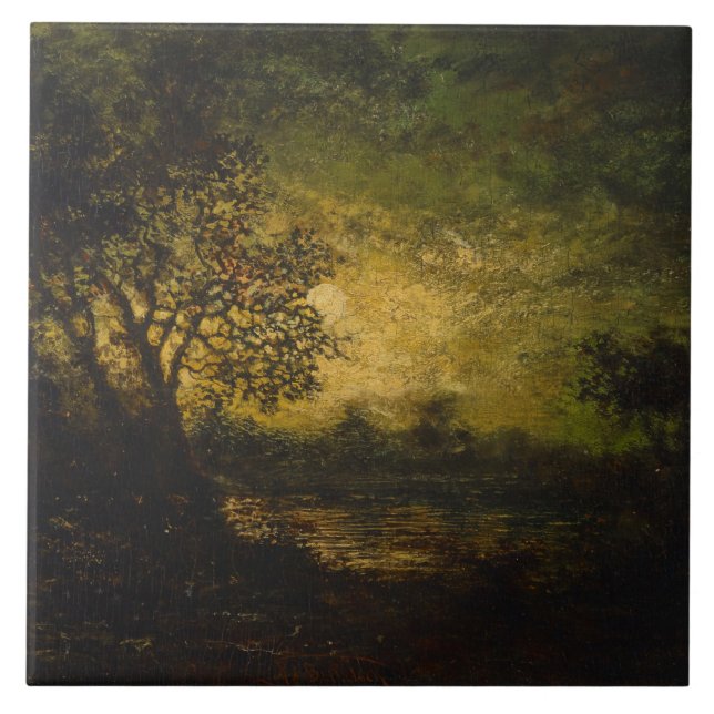 Azulejo Luz de luna (por Ralph Albert Blakelock) (Frente)