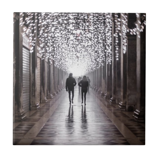 Azulejo Luz, sombras y simetría - sepia (Frente)