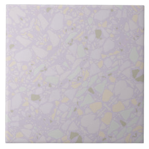 Azulejo Luz tamizada Efecto terrazo simple morado moderno