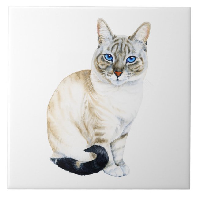 Azulejo Lynx Point Siamese Cat (Frente)