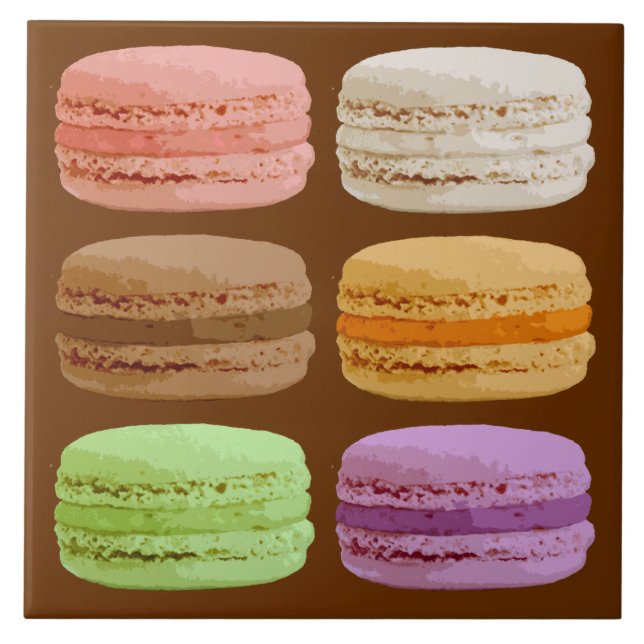 Azulejo Macarons Franceses, Pasteles Multicolores (Frente)