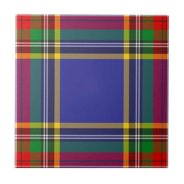 Azulejo MacBeth Clan Hunting Tartán Plaid (Frente)
