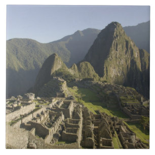 Azulejo Machu Picchu, ruinas de ciudad inca, Perú.