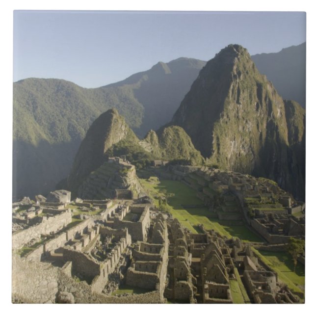 Azulejo Machu Picchu, ruinas de ciudad inca, Perú. (Frente)