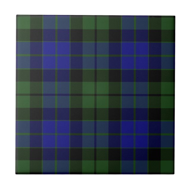 Azulejo MacKay Green Clan Caza de Tartán Plaid