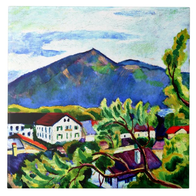 Azulejo Macke de agosto - Paisaje de primavera en Tegernse (Frente)