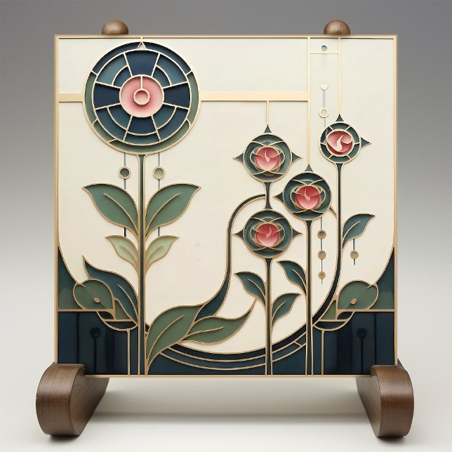 Azulejo Mackintosh Art Deco Abstract Floral Wall Decor Cer (Subido por el creador)