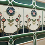 Azulejo Mackintosh Art Deco Resumen Decoración Floral Muro<br><div class="desc">Este azulejo cerámico presenta formas geométricas audaces y patrones florales intrincados que recuerdan al estilo icónico de Mackintosh. Era un destacado arquitecto, diseñador y artista escocés del movimiento Art Nouveau. Su trabajo se caracteriza por líneas limpias, formas geométricas y un fuerte sentido de simetría. Estos elementos están muy bien representados...</div>