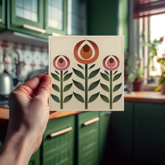 Azulejo Mackintosh Art Deco Resumen Decoración Floral Muro