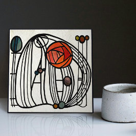 Azulejo Mackintosh Art Deco Resumen Decoración Floral Muro