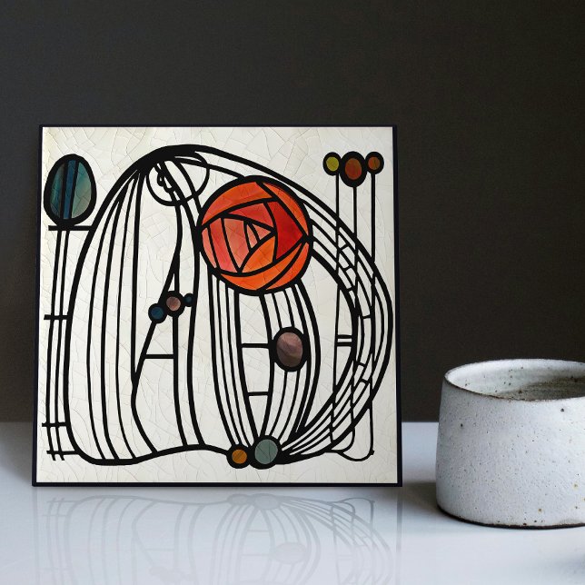 Azulejo Mackintosh Art Deco Resumen Decoración Floral Muro (Subido por el creador)