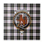 Azulejo MacPherson Tartan, Clan Badge and Motto Tile<br><div class="desc">MacPherson official tartan,  clad badge and motto.</div>