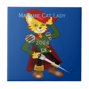 Azulejo Madame Cat Lady 2024 para el presidente Thunder_Co
