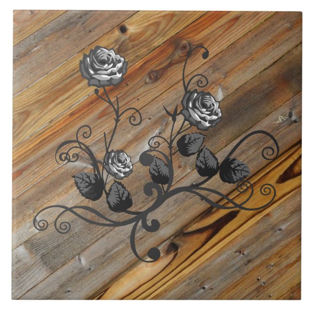 Azulejo Madera Y Rosas (Frente)