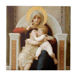 Azulejo Madonna con niño y Juan el Bautista, Bouguereau