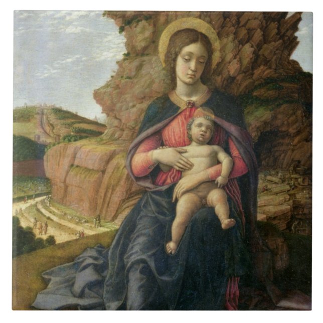 Azulejo Madonna de la cueva, 1488-90 (tempera en el panel) (Frente)