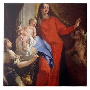 Azulejo Madonna del rosario (aceite en lona)