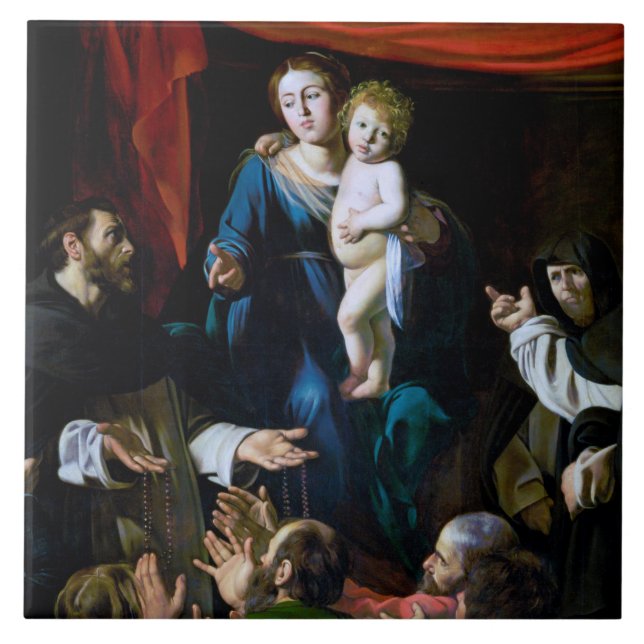 Azulejo Madonna del Rosario, Caravaggio (Frente)