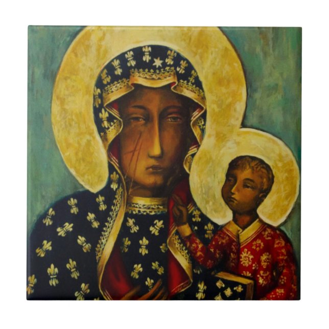 Azulejo Madonna negra de Częstochowa (Frente)