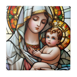 Azulejo Madonna y el niño