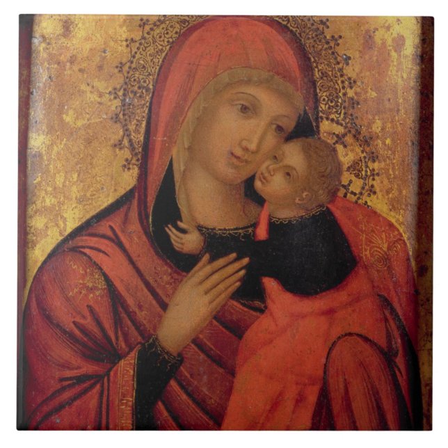 Azulejo Madonna y niño, c.1650 (el panel) (Frente)