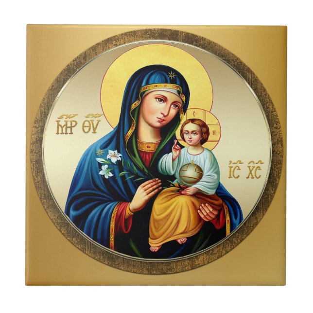 Azulejo Madre de Dios, virgen María (Frente)