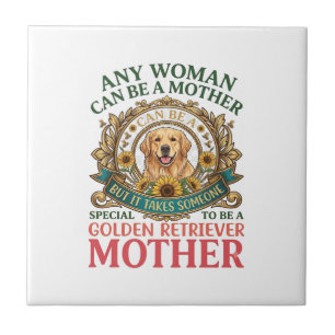 Azulejo Madre Perra Retriever Dorado Girasoles Abejas_1