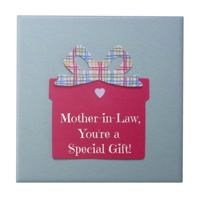 Azulejo Madre suegra, ¡eres un regalo especial! (Frente)