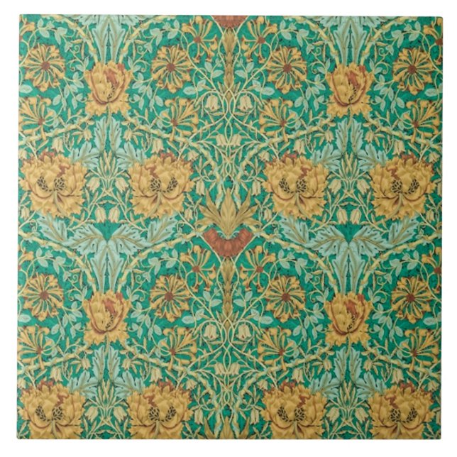 Azulejo Madreselva y tulipán de William Morris 1876 (Frente)