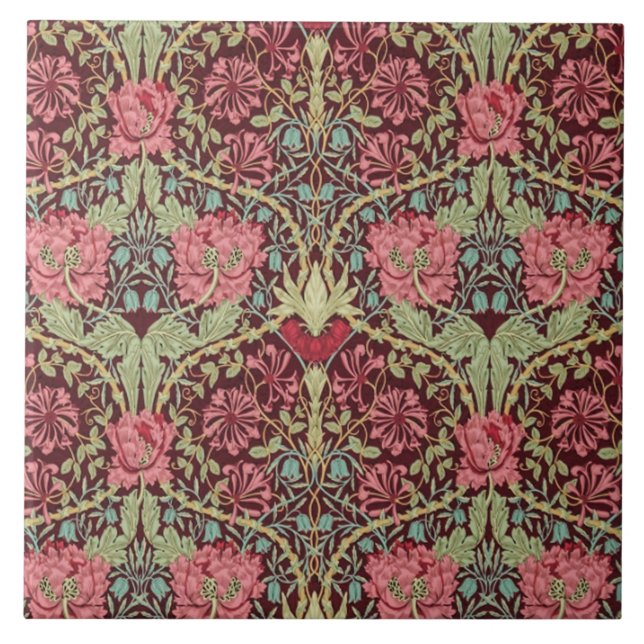 Azulejo Madreselva y tulipanes de William Morris 1876 (Frente)