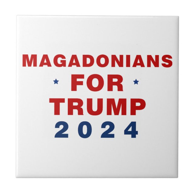 Azulejo Magadonianos Por El Azul Rojo De Trump 2024 (Frente)