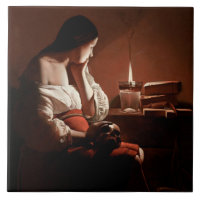 Magdalena con la llama del tabaco, La Tour