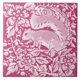 Azulejo Magenta Ornate Squirrel Naturaleza animal de la ma