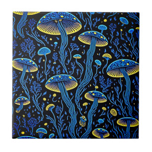 Azulejo Magia bioluminiscente: hongo neón