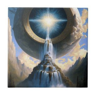 Azulejo Magic Waterfall Surreal Fantasy Art